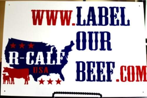 LABEL OUR BEEF ALUMINUM RANCH SIGN
