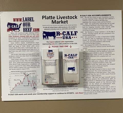 R-CALF USA Display at Platte Livestock